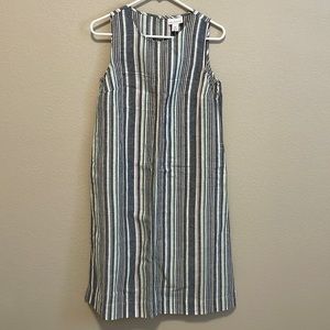 Liz Claiborne sleeveless stripe dress XS Navy/green/white